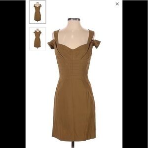 Zac Posen midi dress khaki green